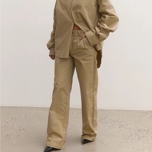 Bayse Brand Beige Wide Leg Trousers